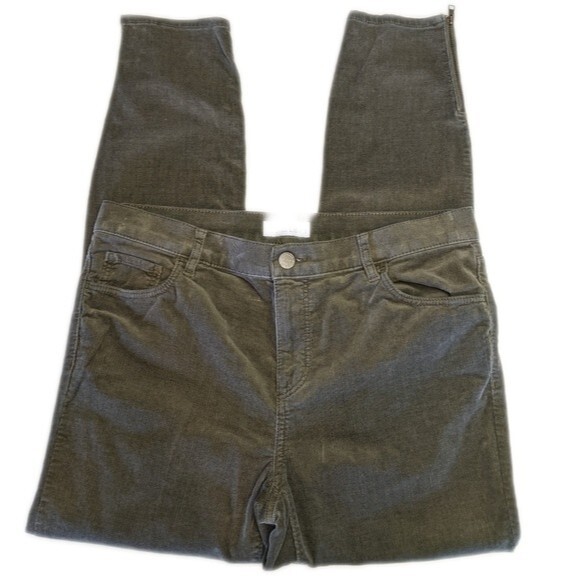 LOFT (made and loved LOFT) olive green modern skinny corduroy pants 10 - Picture 2 of 6